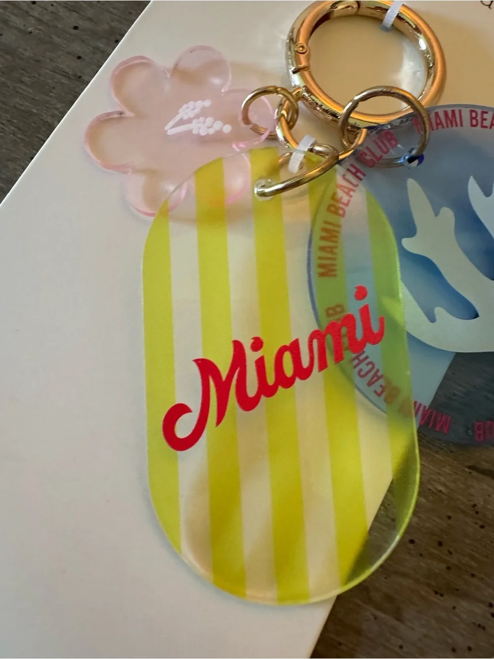 A New Day Miami Acrylic Keychain or Bag Charm